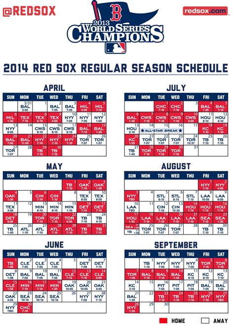 Boston Red Sox Game Today on TV. . Red sox printable schedule